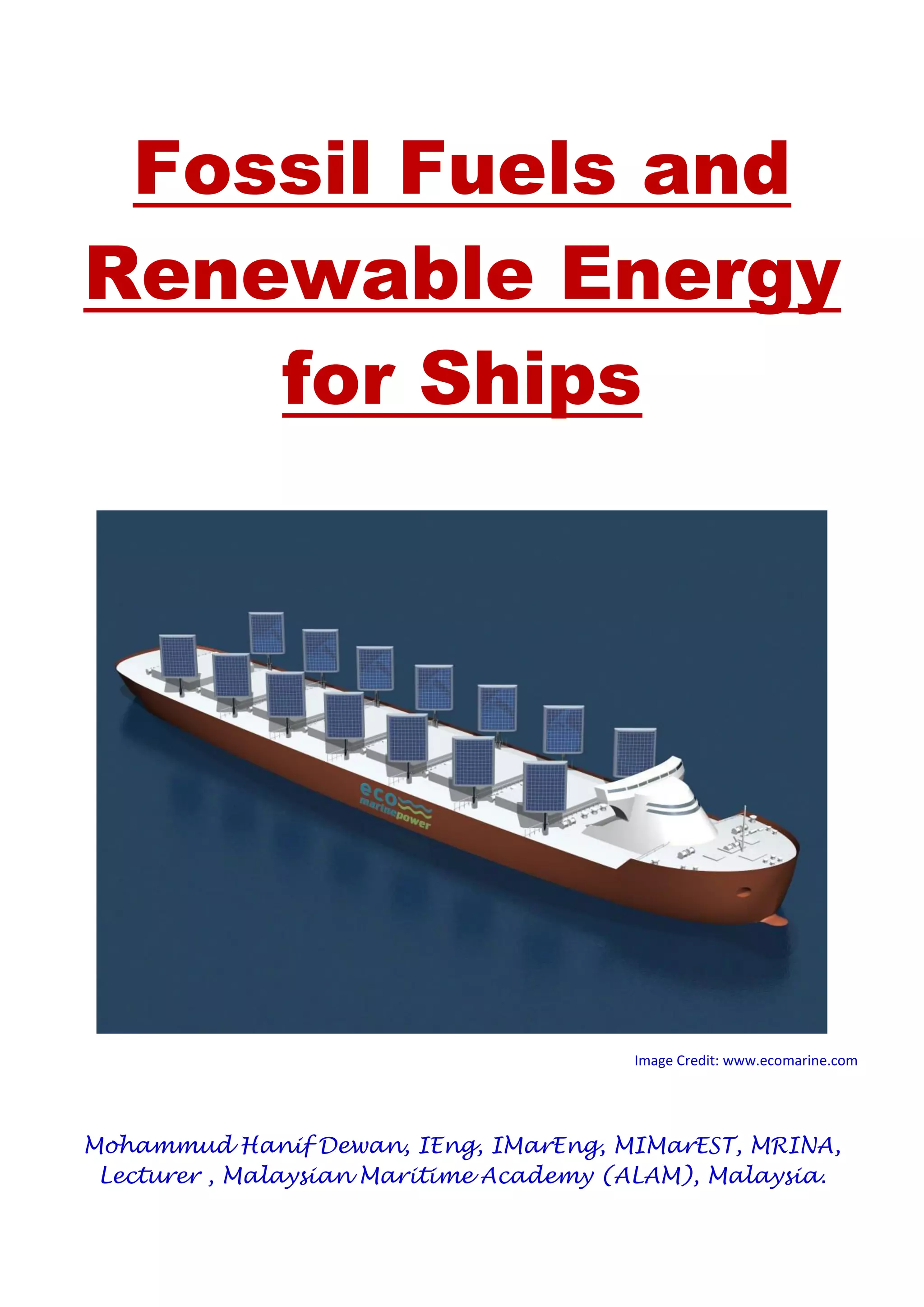 Fossil Fuels and Renewable Energy for Ships | PDF