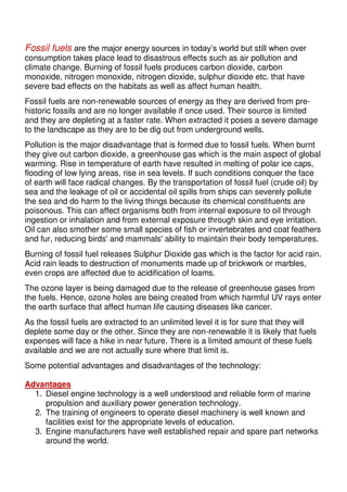 Fossil Fuels and Renewable Energy for Ships | PDF