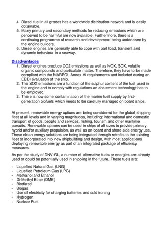 Fossil Fuels and Renewable Energy for Ships | PDF