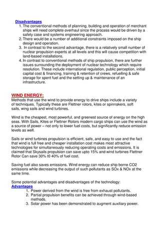 Fossil Fuels and Renewable Energy for Ships | PDF