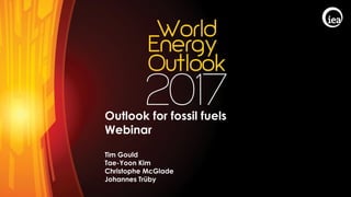 © OECD/IEA 2017
Outlook for fossil fuels
Webinar
Tim Gould
Tae-Yoon Kim
Christophe McGlade
Johannes Trüby
 
