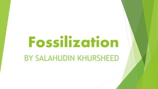 Fossilization
BY SALAHUDIN KHURSHEED
 