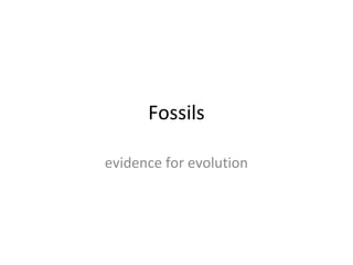 Fossils

evidence for evolution
 