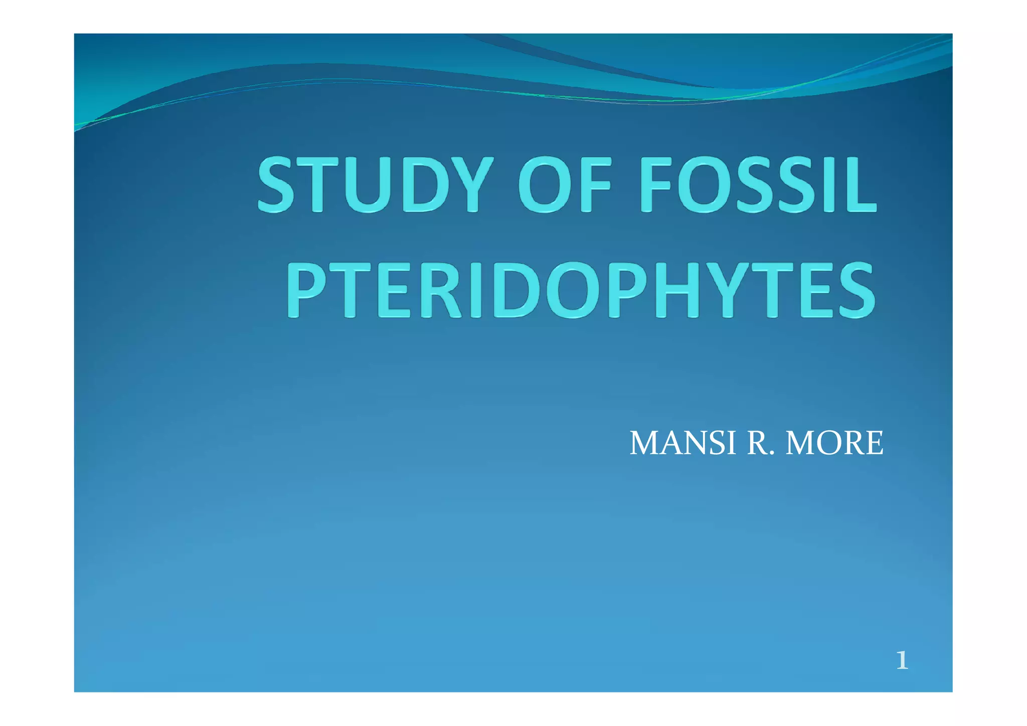 Fossils PTERIDOPHYTES PPT