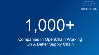 1,000+
Companies In OpenChain Working
On A Better Supply Chain
 