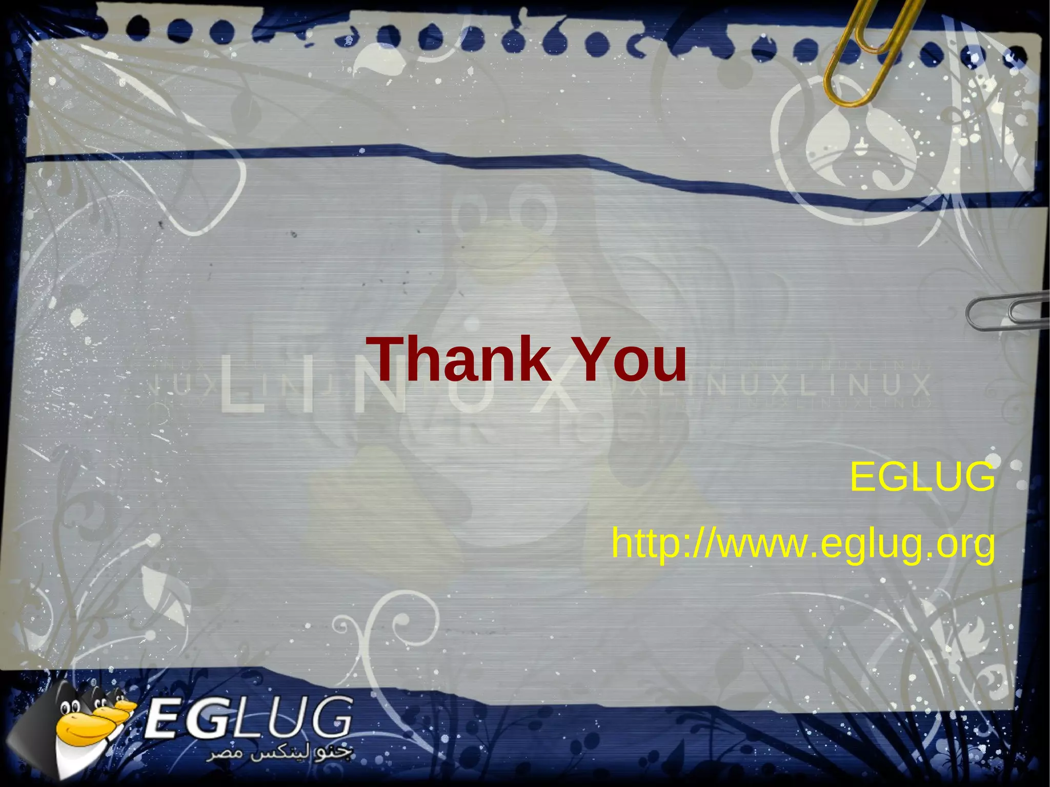 EGLUG Non-official / non-profit organization. 