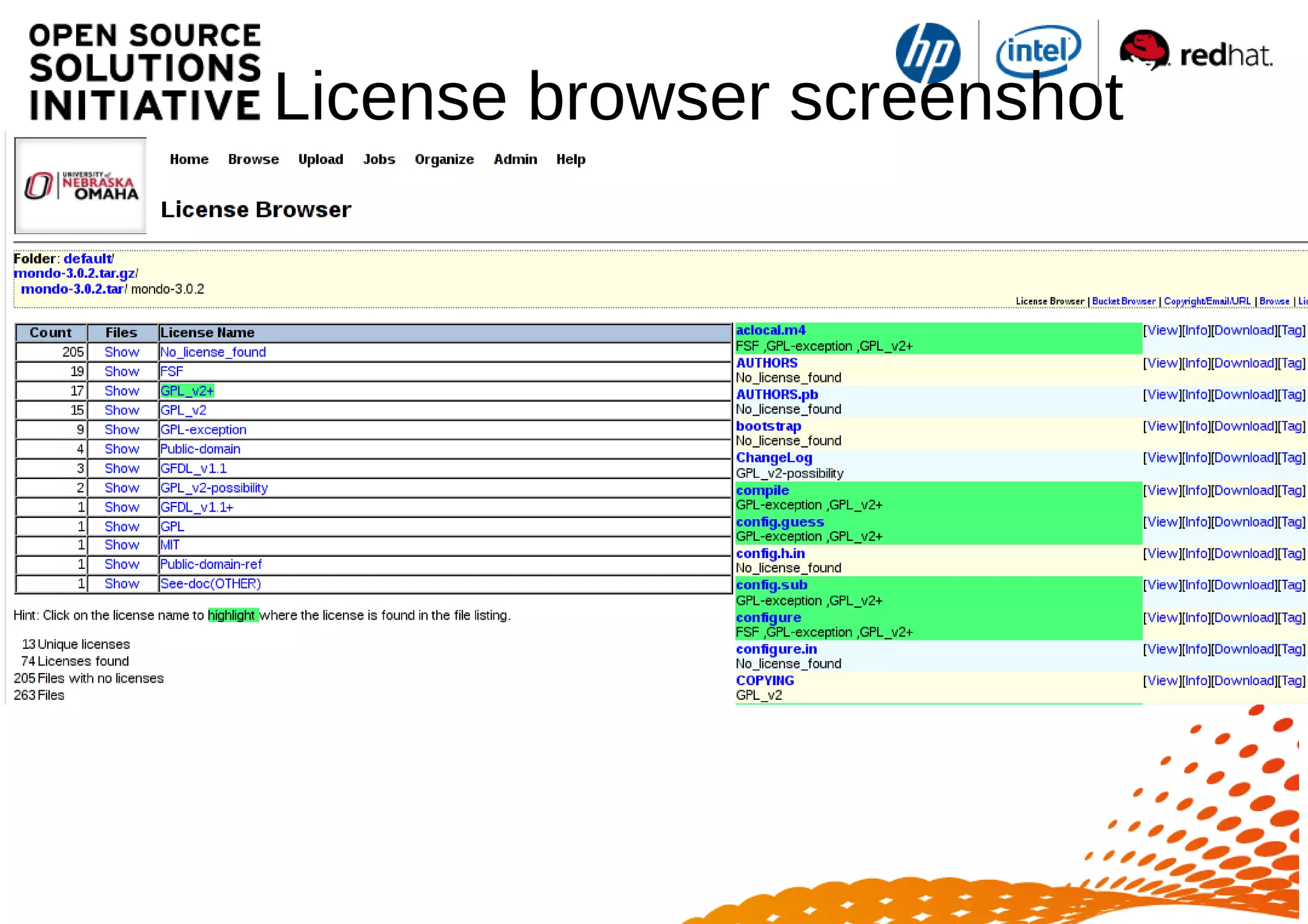 License browser screenshot
 