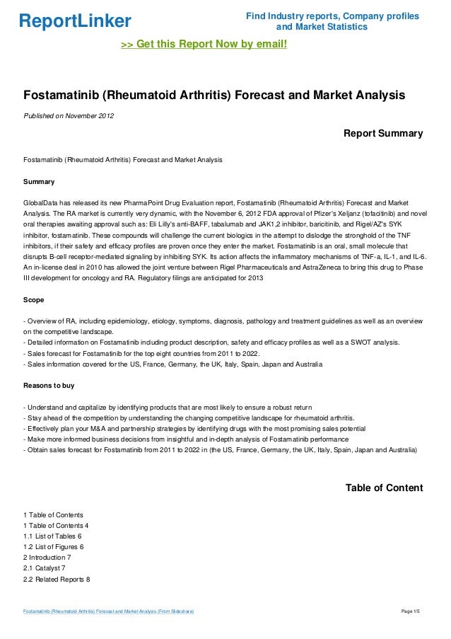 Fostamatinib (Rheumatoid Arthritis) Forecast and Market Analysis