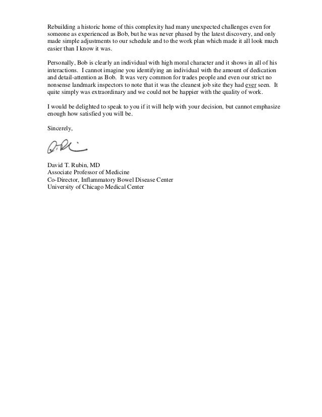 Foster Design Build Review and Letter of Recommendation