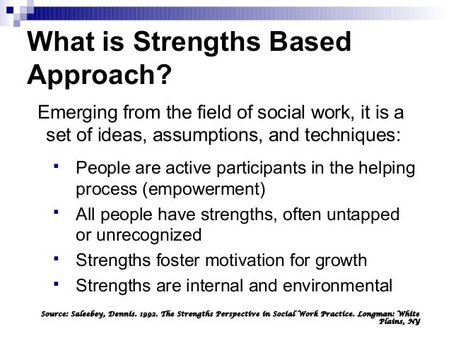 example of strength based approach in aged care