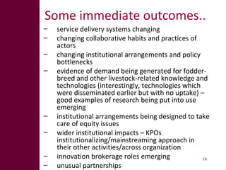 From research outputs to development outcomes: Fostering fodder innovation