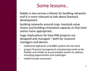 From research outputs to development outcomes: Fostering fodder innovation