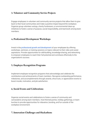 Fostering Team Spirit_ Creative Employee Engagement Activities to Boost ...