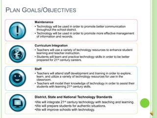Plan Goals/Objectives