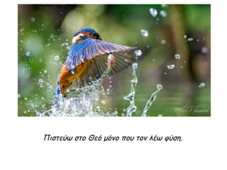 Πιστεύω στο Θεό μόνο που τον λέω φύση.
 