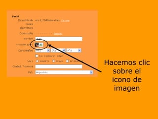 Hacemos clic sobre el icono de imagen 