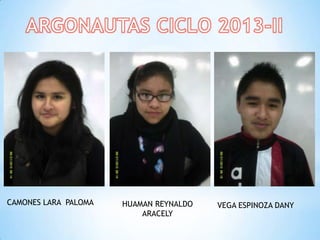 CAMONES LARA PALOMA HUAMAN REYNALDO
ARACELY
VEGA ESPINOZA DANY
 