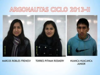 MARCOS ROBLES FRENESY TORRES PITMAN ROSMERY HUANCA HUACANCA
JUNIOR
 