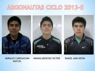 MORALES CARHUACHIN
MAYCOL
MINAYA ASENCIOS VICTOR RAMOS JARA KEVIN
 