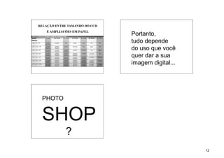 Portanto,
            tudo depende
            do uso que você
            quer dar a sua
            imagem digital...




PHOTO


SHOP
        ?
                                12
 