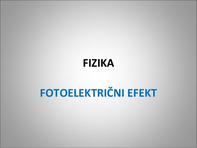 Fotoelektrični efekt formule