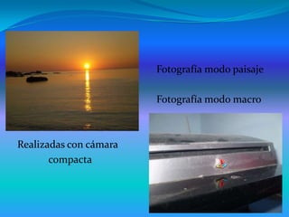                                                   Fotografía modo paisaje                                                  Fotografía modo macroRealizadas con cámara            compacta