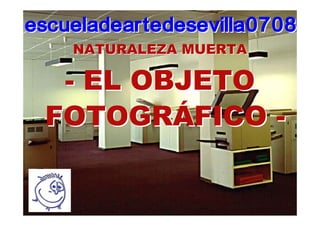 escueladeartedesevilla0708
    NATURALEZA MUERTA

  - EL OBJETO
 FOTOGRÁFICO -
 