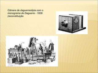Câmara de daguerreotipia com o
monograma de Daguerre - 1839
(reconstituição
 