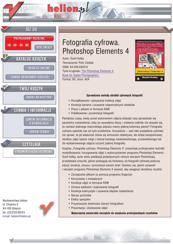 Fotografia Cyfrowa Photoshop Elements 4