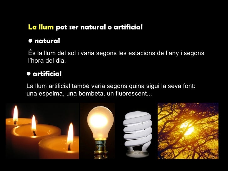 Resultat d'imatges de llum natural i artificial