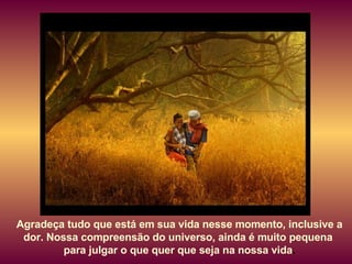 Agradeça tudo que está em sua vida nesse momento, inclusive a dor. Nossa compreensão do universo, ainda é muito pequena  para julgar o que quer que seja na nossa vida . 
