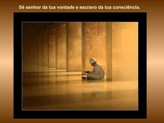 Sê senhor da tua vontade e escravo da tua consciência . 