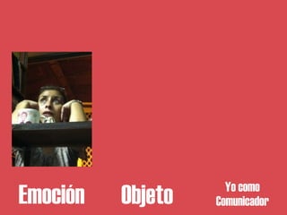 Yo como
Emoción   Objeto   Comunicador
 