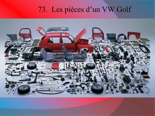 73. Les pièces d’un VW Golf 
 