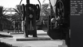 lo dan las
esculturas, de
derecha a
izquierda, del
primer plano
hacia el fondo,
también
encontramos
perspectiva y
distintos puntos
de enfoque.
 