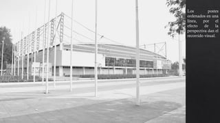 Los postes
ordenados en una
línea, por el
efecto de la
perspectiva dan el
recorrido visual.
 