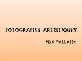 FOTOGRAFIES ARTÍSTIQUES
PEIX PALLASSO
 