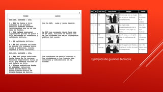 Ejemplos de guiones técnicos
 