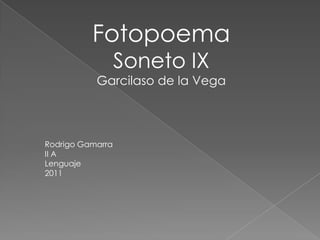 Fotopoema Soneto IX Garcilaso de la Vega Rodrigo Gamarra II A Lenguaje 2011 