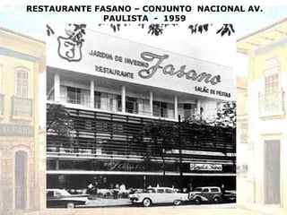 RESTAURANTE FASANO – CONJUNTO NACIONAL AV.
PAULISTA - 1959
 