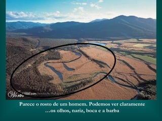 Parece o rosto de um homem. Podemos ver claramente os olhos, nariz, boca e a barba… 