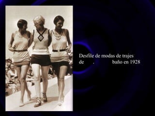 Desfile de modas de trajes 
de . baño en 1928 
 