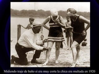 Midiendo traje de baño si era muy corta la chica era multada en 1920
 