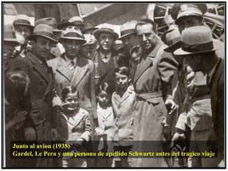 Junto al avion (1935)
Gardel, Le Pera y una persona de apellido Schwartz antes del tragico viaje
 