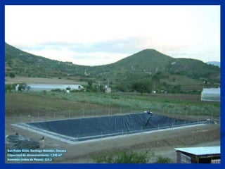 San Pablo Güila, Santiago Matatlán, OaxacaCapacidad de almacenamiento: 1,242 m3Inversión (miles de Pesos): 324.2