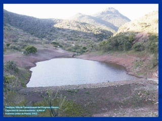 Tandique, Villa de Tamazuluapan del Progreso, OaxacaCapacidad de almacenamiento:  6,000 m3Inversión (miles de Pesos): 519.2