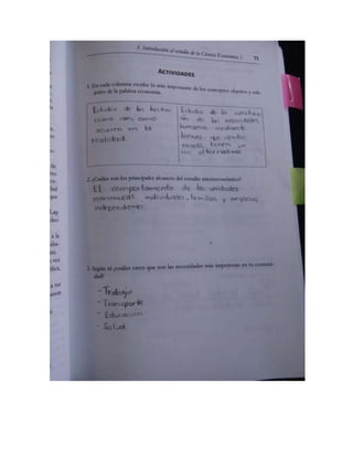 Fotos del libro de Economía 