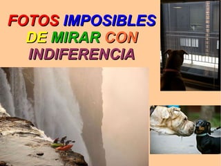 FOTOS IMPOSIBLES
  DE MIRAR CON
  INDIFERENCIA
 