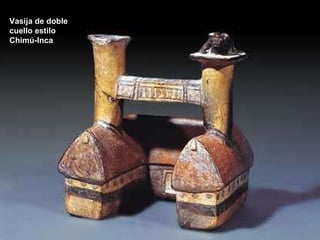 Vasija de doble cuello estilo Chimú-Inca 