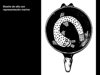 Diseño de olla con representación marina 